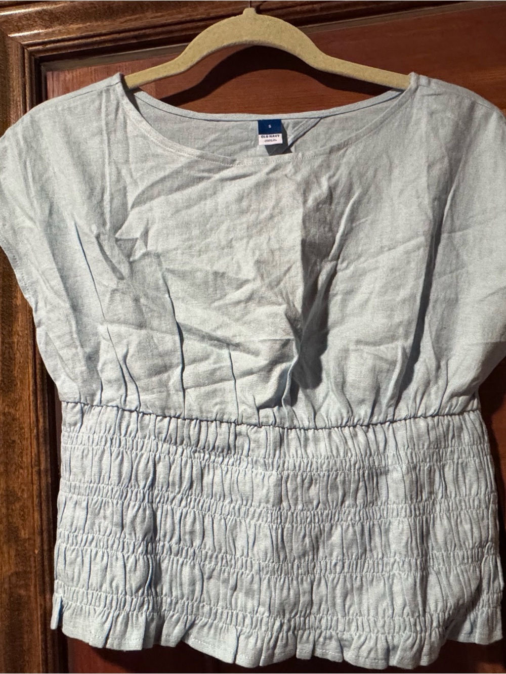 Old Navy Light Blue Smocked-Waist Midi Dress
